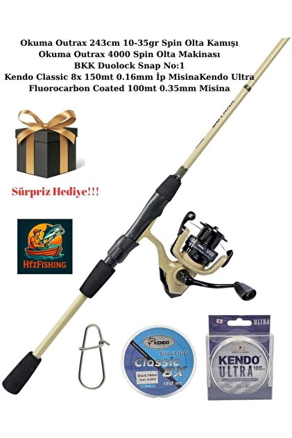 HfzFishing Okuma Outrax ( Süpriz Hediyeli ) Spin Olta Seti
