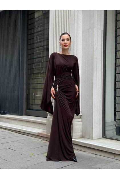 İsabel Bronş Detaylı Elbise