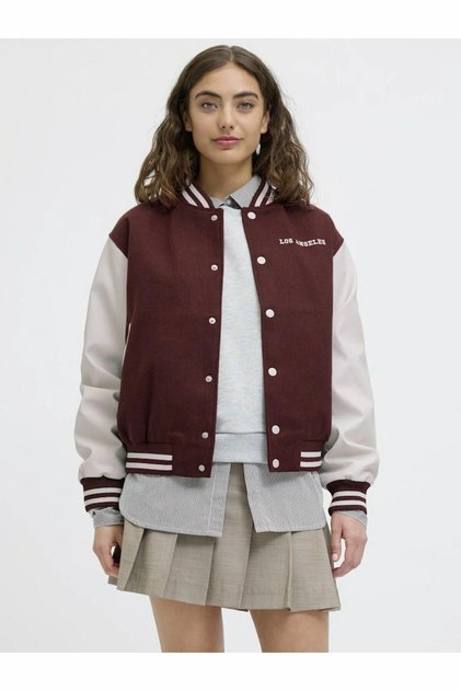 Women’s Red Jxessi College Bomber Jacket Otw Ln 12285786-Cabernet
