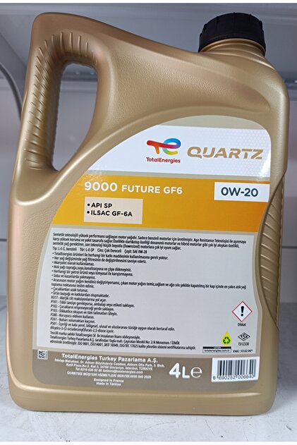 Total QUARTZ 9000 GF6 0W-20 4 Lt. MOTOR YAĞI ORJİNAL ÜRÜN