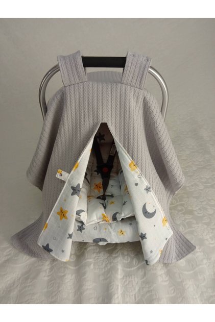 100% Cotton Muslin Stroller Cover and Stroller Cushion 2 Pieces