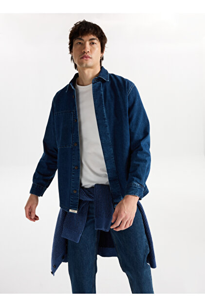 Mustang Relaxed Lacivert Erkek Denim Gömlek M5WM-GML1836 - Fiyatı