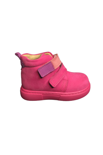 Ortopedikal1001 Ridente Pink Baby Girl Boots 100% Leather Anatomical Ankle Velcro