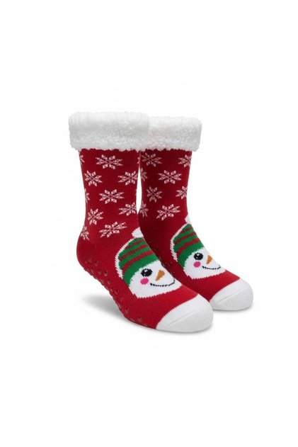 Christmas Themed Fleece-Lined Non-Slip Sole Knee-High Socks