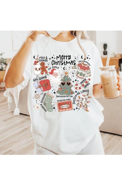 Christmas New Year Printed T-Shirt, Oversized Unisex T-Shirt Kids / Adult (with Surprise Gift)