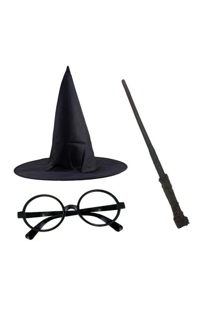 Harry Potter Black Hat Harry Potter Glasses Harry Potter Wand Set of 3