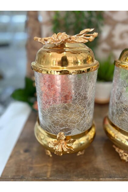 Bahar Home İNTERLİFE ÇATLAK MODEL 3 LÜ GOLD BAHARAT TAKIMI