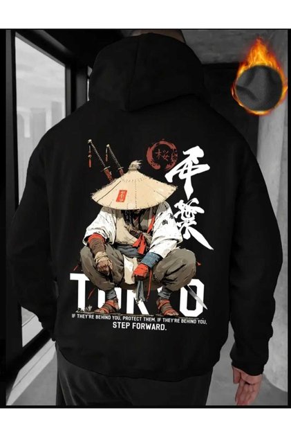 Tokyo Hoodie with Japanese Warrior Figure