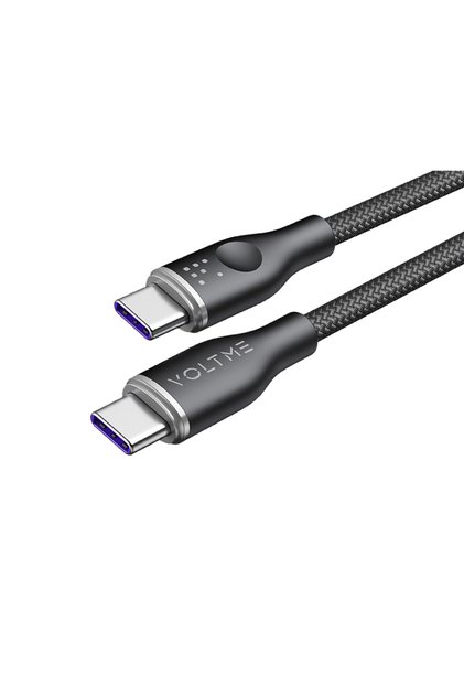 كابل نايلون من سلسلة Rugg من USB-C إلى USB-C بطول 1 متر وقوة 100 وات - أسود