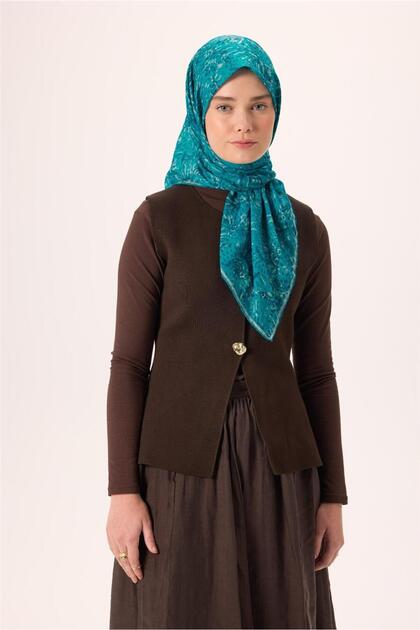 وشاح قطني ناعم رفيع باللون الأزرق السماوي والزرقاء الداكنة، مزخرف ومضاد للانزلاق، ذو ملمس مميز، مقاس 90x90