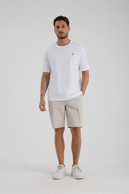 Erkek Oversize T-shirt Beyaz - Fran