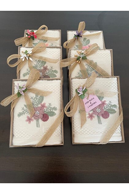 Boxed, Decorated, Gift-Quality Towels, Very Stylish, High Quality, Showcase-Worthy 6-Piece Towel Set