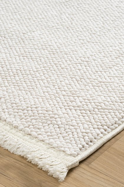 Beyaz İskandinav Bukleli Yumuşak Bohem Salon Koridor Mutfak Çocuk Oturma Odası Halısı Yolluk