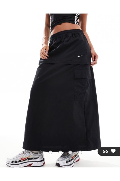 Sportswear Essential Normal Belli Dokuma Kadın Kargo Midi Etek-Şort