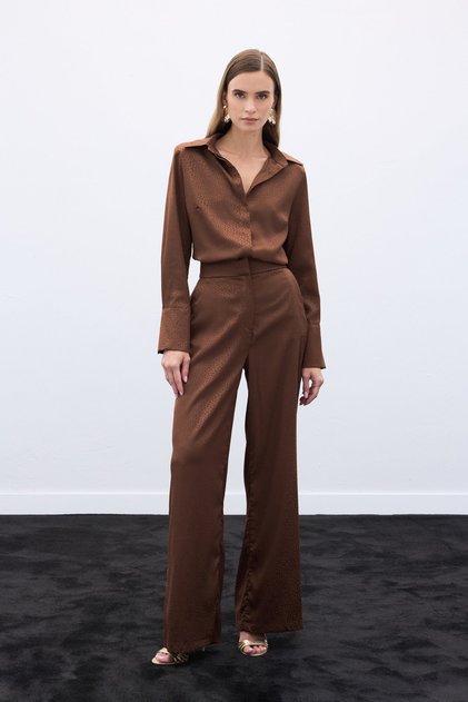 Jacquard Trousers - Brown