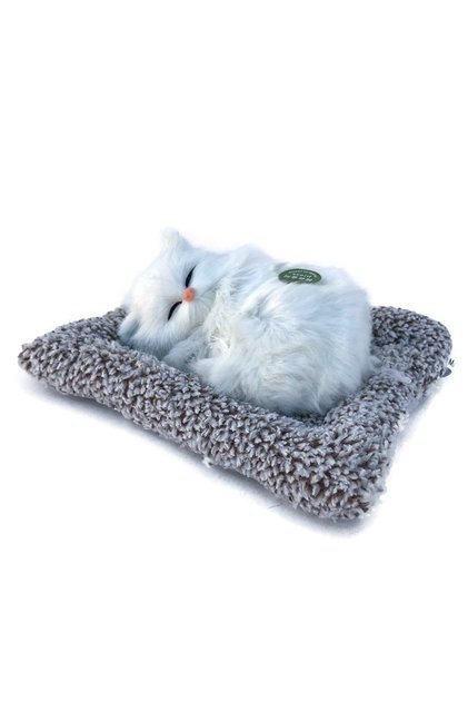 Реалистична декоративна котка, с функции, спи на възглавница, 18x15 см