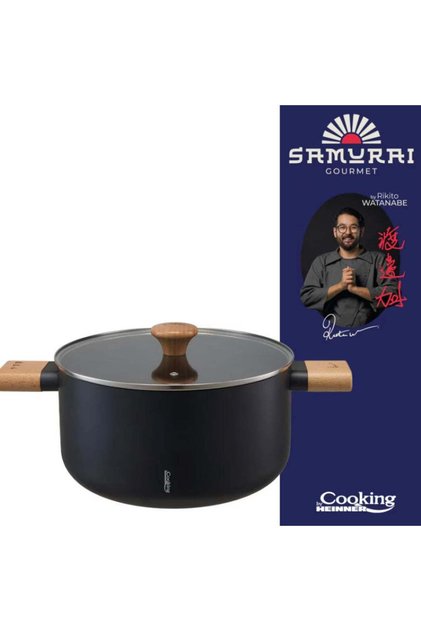 Oală cu capac - Samurai Gourmet de Rikito Watanabe, acoperire ceramică, inducție, 24x1