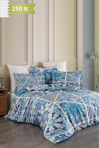 250 Tc Bamboo Blend Cotton Satin Duvet Cover Set – Family Size - Davi̇nci̇