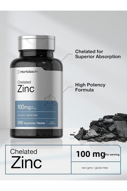 Horbäach Chelated Zinc Zinc 100Mg 250 Tablets