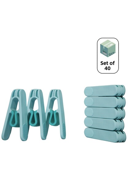 40-Piece Premium Plastic Springless Clothespins, Unbreakable Clothespins, Laundry Clothespins, Springless Clothespins, Bag Clips