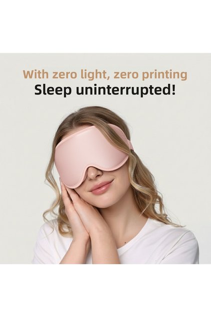 Pink 3D Sleeping Eye Patch Goggles, Does Not Press on Eyes, Blocks 100% of Light