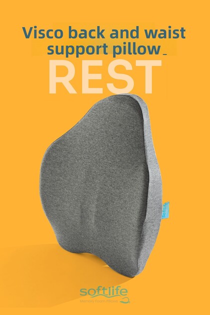 Rest Visco Lumbar Pillow Back Cushion Orthopedic Lumbar Cushion Orthopedic Back Pillow 54X42X9Cm