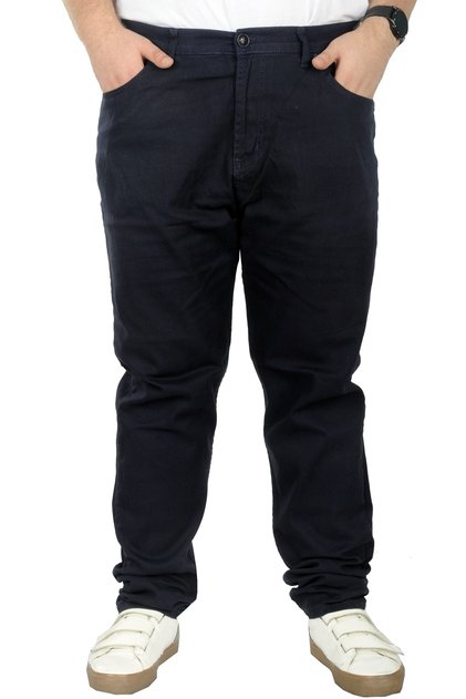 Mode Xl Large Size Men's Gabardine Trousers 5 Pockets Nature Classic 22920 Navy Blue