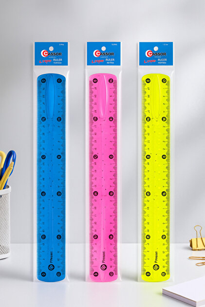 ねるちゃ nistabolje 3 Adet Esnek Cetvel Kırılmaz 30 Cm Dayanıklı Karışık