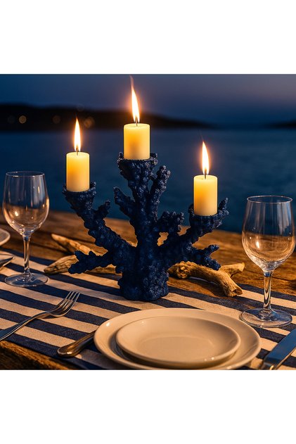 Coral Shaped Candle Holder for 3 Candles โ Living Room, or Dining Table Decor (Candles not included)