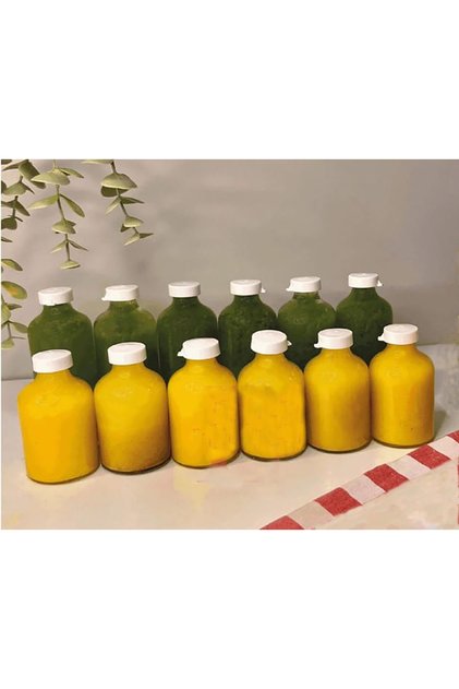 10 Adet Round Cam Ginger Shot Detox Şişesi Sızdırmaz Plastik Kapaklı Çok Amaçlı 50ml