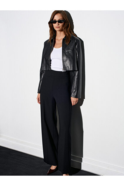 7535 Wide Leg Pants with Side Zipper