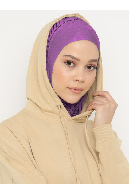 Zigzag Striped Sports Hijab - St 297 (7829718)