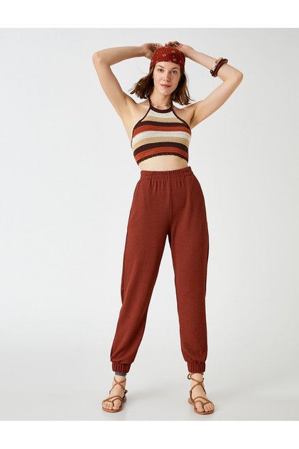 Jogger Pants with Elastic Waist Pocket