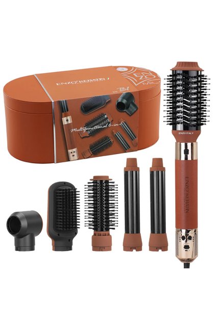 - 6‑in‑1 Professional Hot-Air Multi‑Styler Brush with Ionic Technology