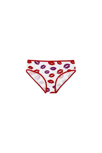 Women's Cotton Panties with Lip Pattern