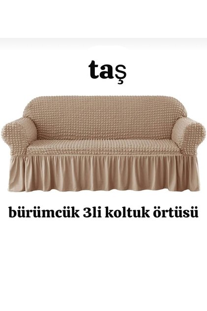 Standart Etekli Likralı 3 Kişilik Koltuk Örtüsü