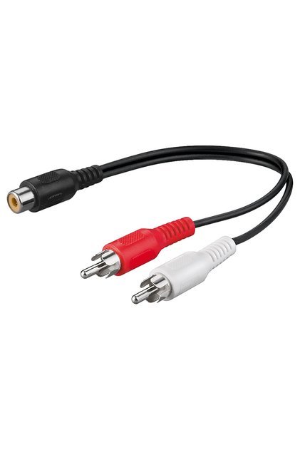 Cablu adaptor audio Y STEREO 2x RCA tata la 1x RCA mama 0.2m 50008