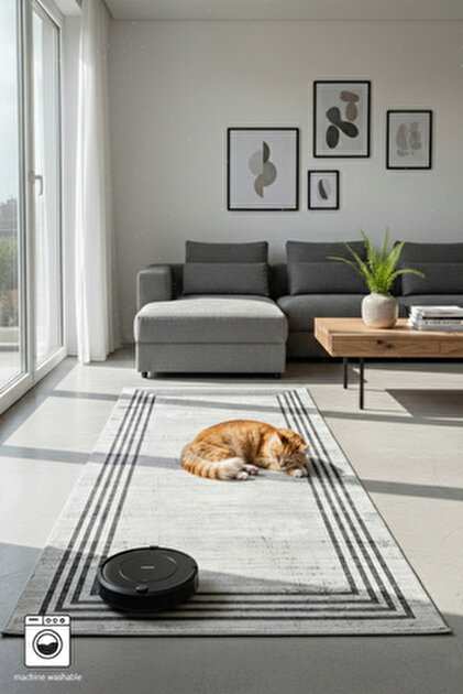 Chilai Home Kırçiçeği Gri 3'lü Set Klozet Takımı, 60x100 Cm 50x60