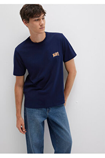 Mavi İstanbul Baskılı Siyah Tişört Oversize / Geniş Kesim 0611865