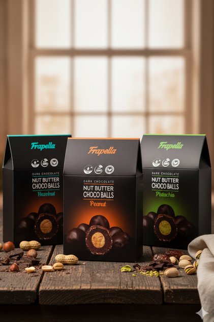 Bitter Çikolata Kaplı Ezme Dolgulu Hurma Topları Mix 120 Gr. x 3 Adet