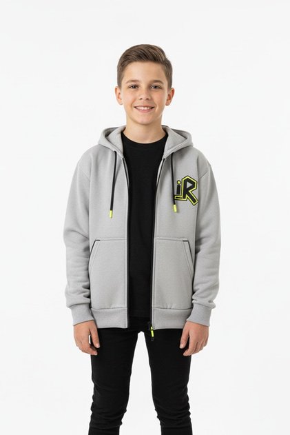 Hooded Zippered Kangaroo Pocket Boys' Sweatshirt