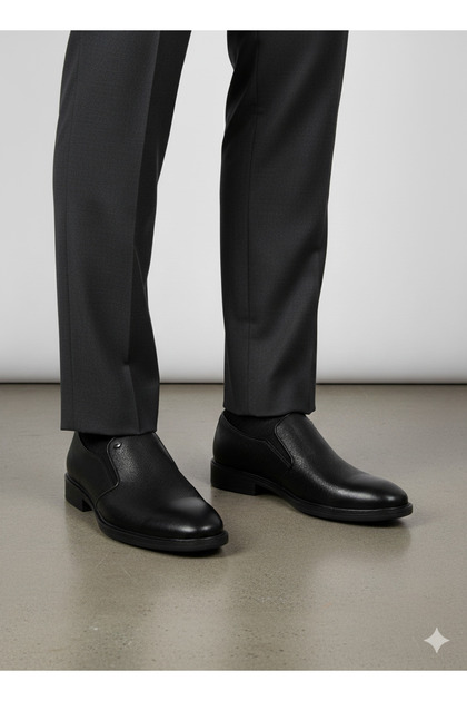 Men's Winter Classic Shoes Genuine Leather Rubber and Non-Slip Sole Slip-On Water Resistant