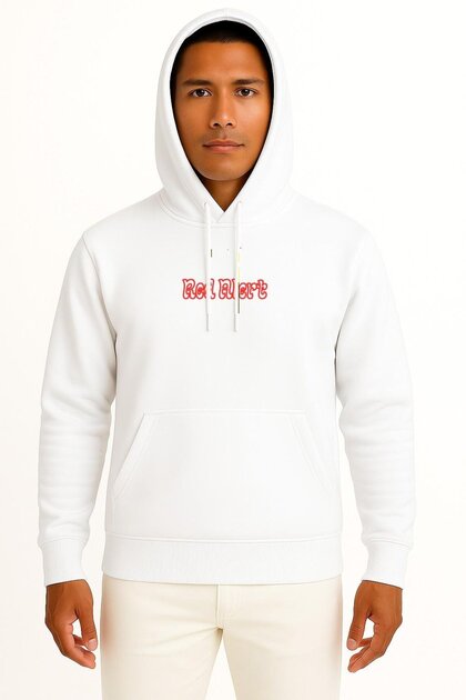 Hooded Red Alert Foreign Series Chest Printed Unisex Sweatshirt