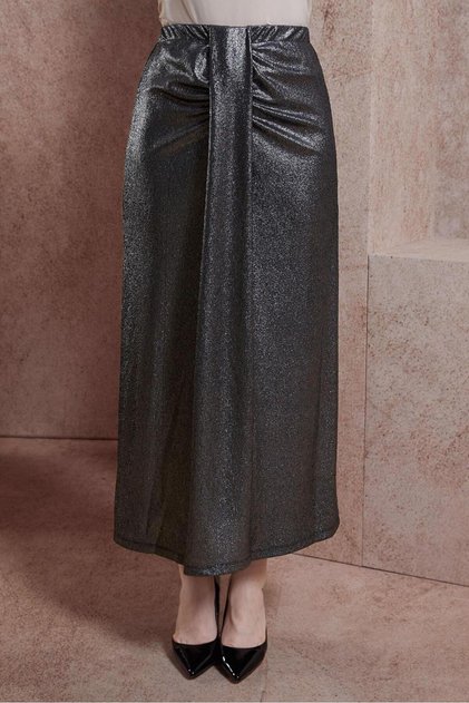 SILVERY KNITTED FABRIC SKIRT 60569