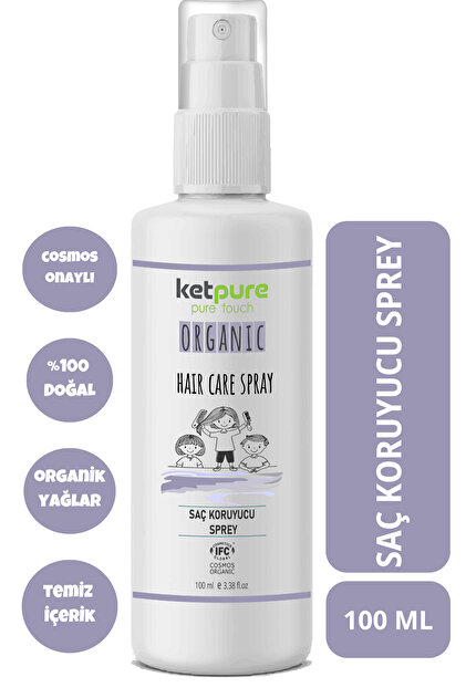Doğal ve Organik İçerikli Saç Koruyucu Sprey - Çocuklar İçin Güvenli Formül 100 ML