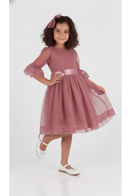 Girl's Dress Girl's Buckle Dress Train Dress