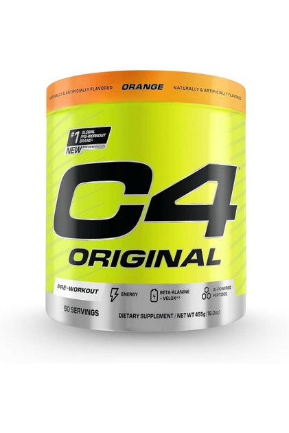 C4 Original Pre Workout Powder Energy Drink For Men & Women - Orange Burst - 50 Servings