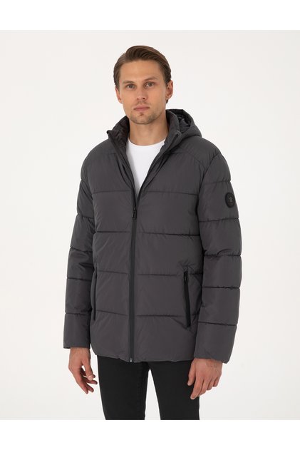 Gray Hooded Coat 50313923-Vr024