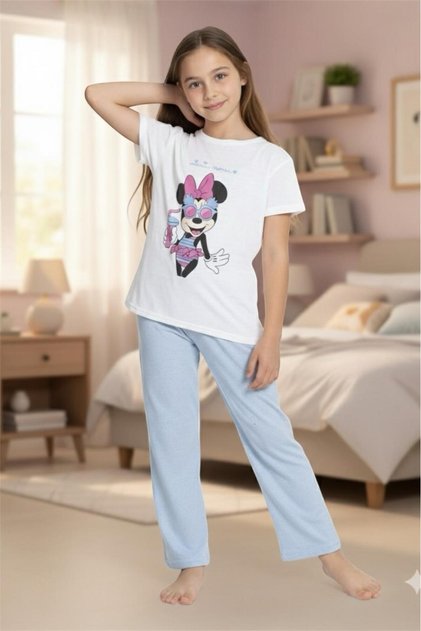 Girl's Patterned Short Sleeve Pajama Set
