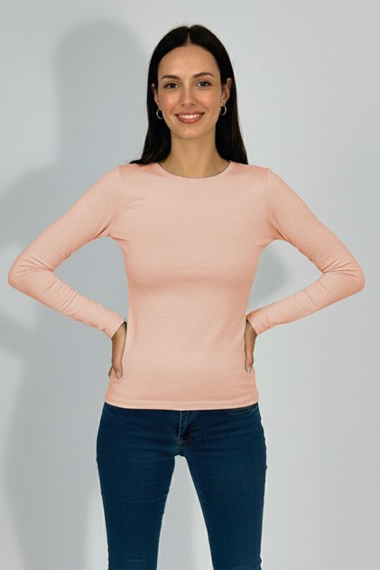 Women's Long Sleeve Crew Neck Body Powder 1 Piece